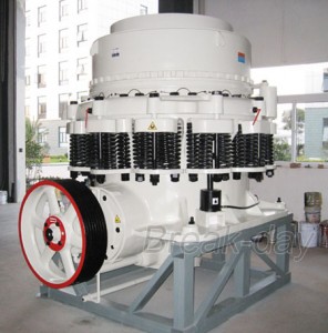 Cone crusher CS220's cone installation