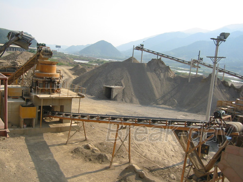 Granite crusher application in the feldspar flotation crushing plant