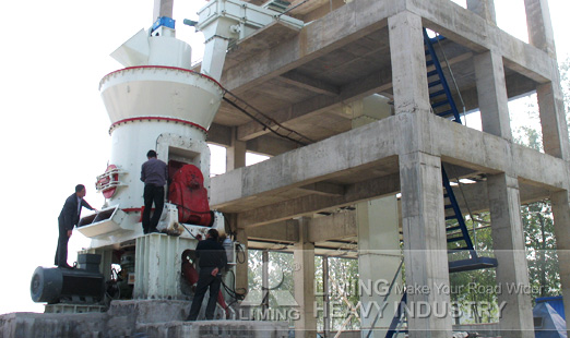 LM series vertical mill used in the grinding limestone production line in Australia