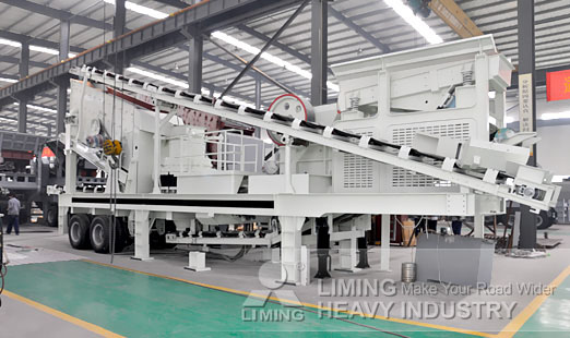 Liming mobile crusher 80 ton / h for iron ore beneficiation plant in Indonesia